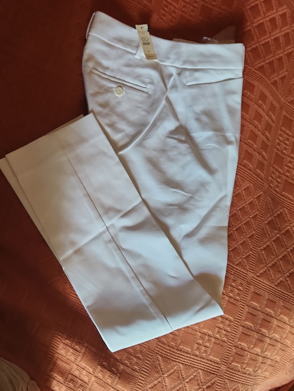 Talbots White Straight-Leg Dress Pants